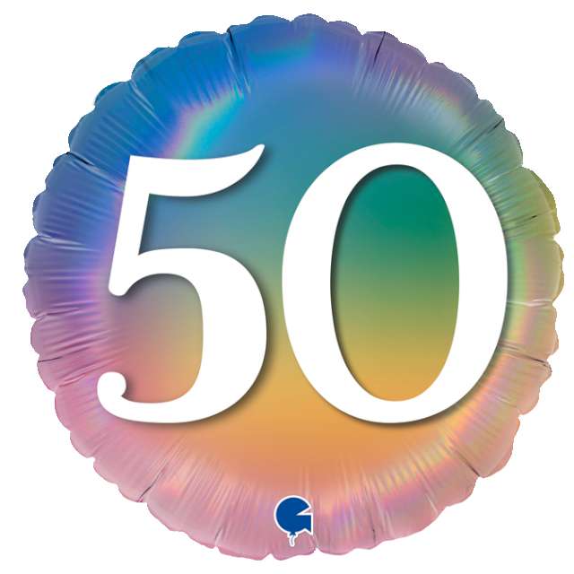 Balon foliowy Rainbow - Liczba 50 Grabo 18 RND