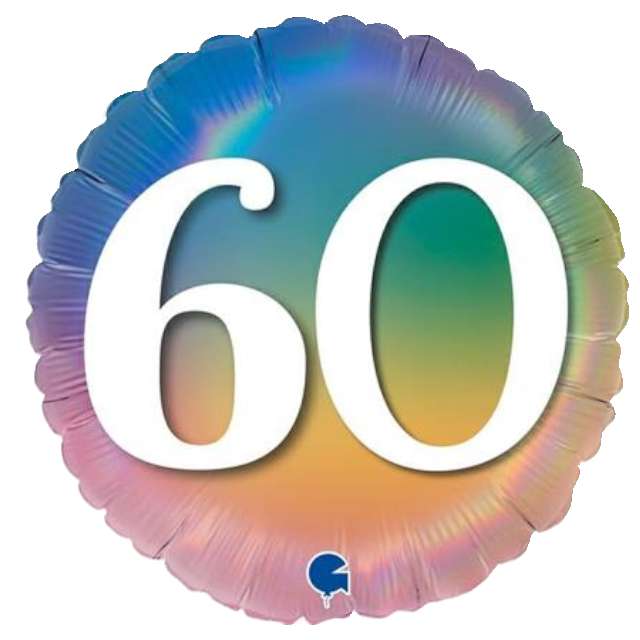 Balon foliowy Rainbow - Liczba 60 Grabo 18 RND