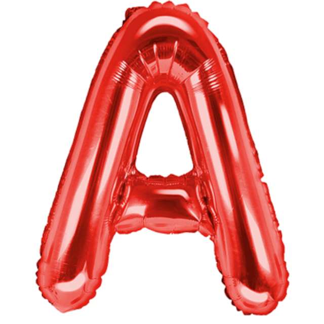 Balon foliowy "Litera A", czerwony, PartyDeco, 14", LTR