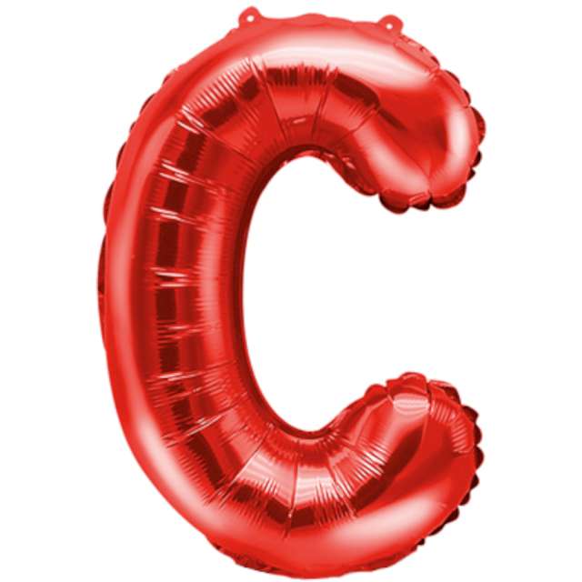 Balon foliowy "Litera C", czerwony, PartyDeco, 14", LTR