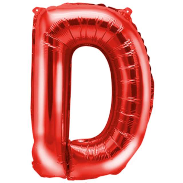 Balon foliowy "Litera D", czerwony, PartyDeco, 14", LTR