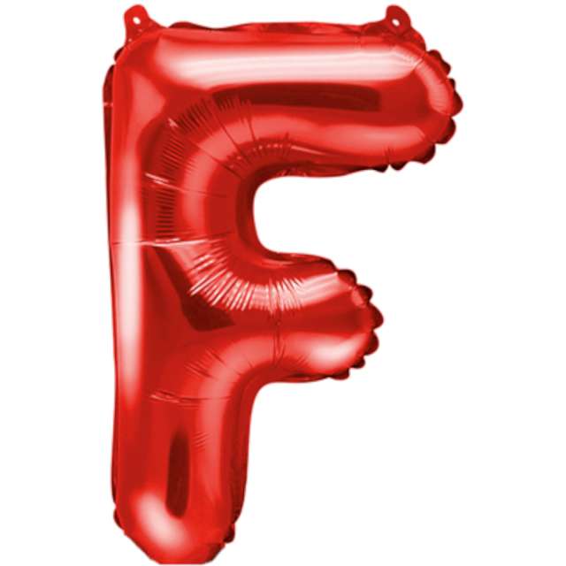 Balon foliowy "Litera F", czerwony, PartyDeco, 14", LTR