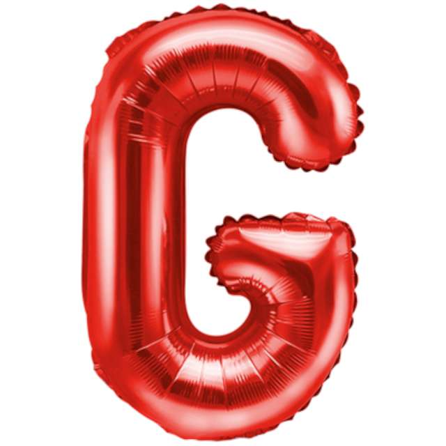 Balon foliowy "Litera G", czerwony, PartyDeco, 14", LTR