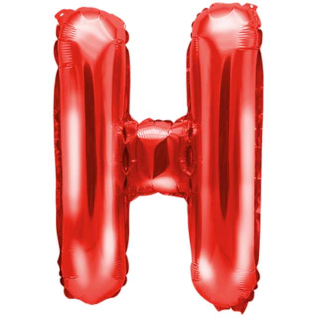 Balon foliowy "Litera H", czerwony, PartyDeco, 14", LTR