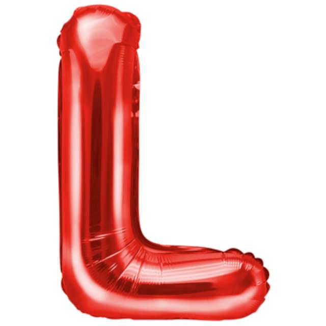 Balon foliowy "Litera L", czerwony, PartyDeco, 14", LTR