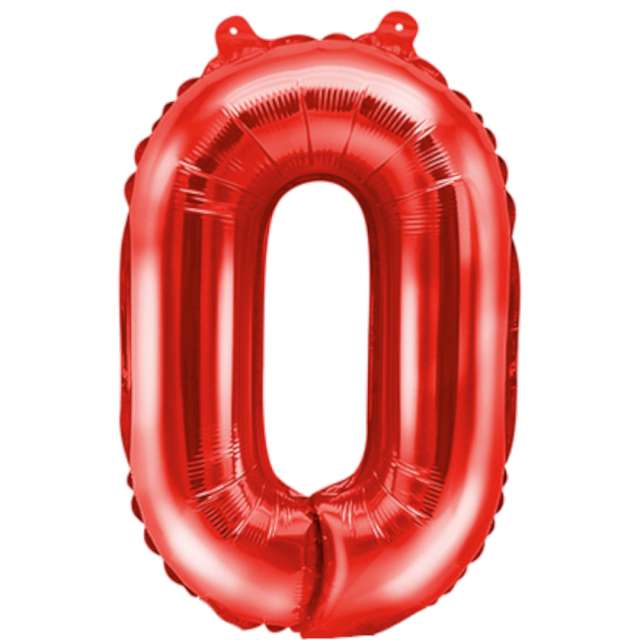Balon foliowy "Litera O", czerwony, PartyDeco, 14", LTR