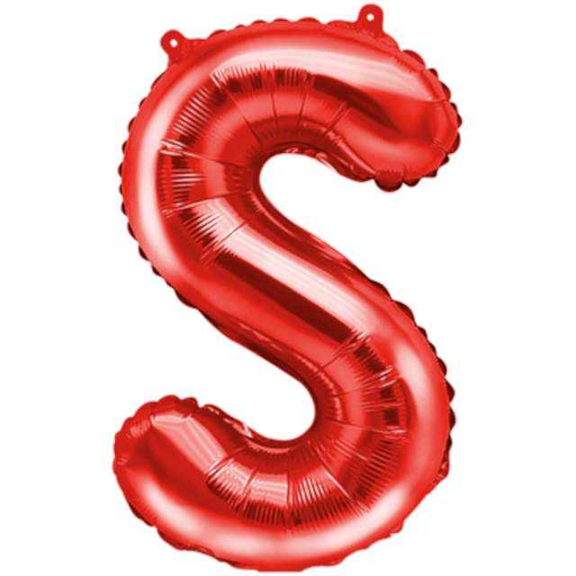 Balon foliowy "Litera S", czerwony, PartyDeco, 14", LTR
