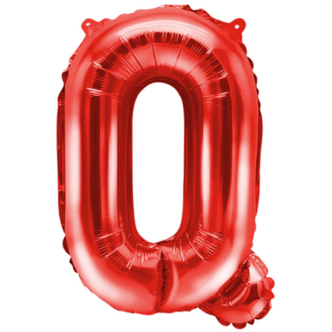 Balon foliowy "Litera Q", czerwony, PartyDeco, 14", LTR