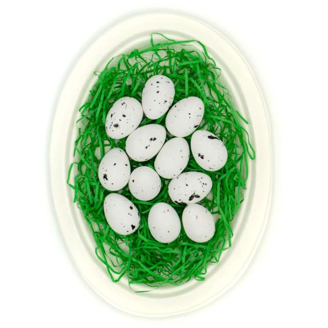 Jajka styropianowe "Białe-nakrapiane", ALIGA, 3x4 cm, 12szt.
