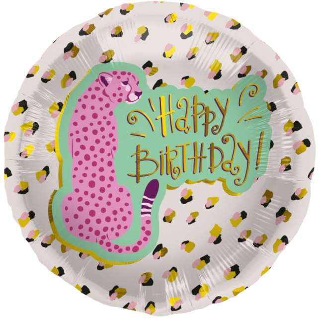 Balon foliowy "Happy Birthday - Różowa Pantera", Folat, 18", RND