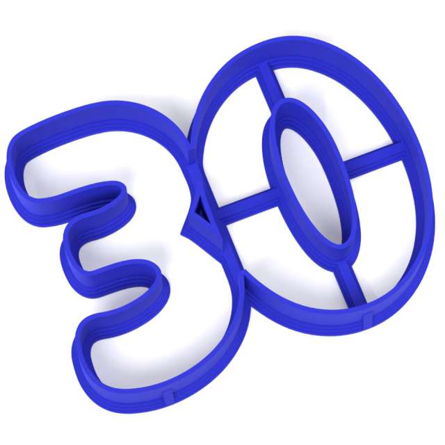 Foremka "Liczba 30", 60x80 mm, niebieska