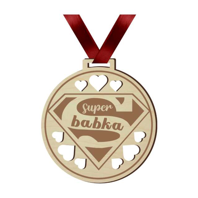 Medal "Super Babka", drewniany, 72 mm