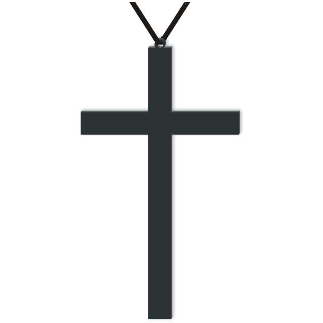 Naszyjnik "Krzyż classic XL", czarny, 24 cm