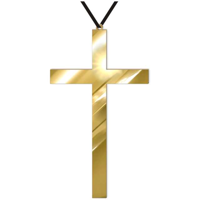 Naszyjnik "Krzyż classic XL", złoty lustrzany, 24 cm