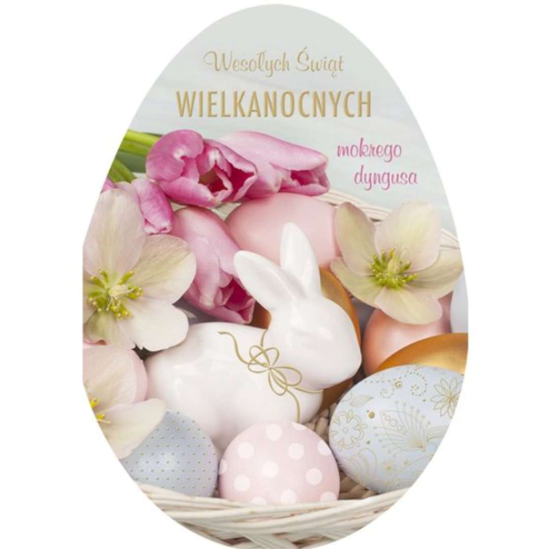 Kartka okolicznościowa "Laurka jajko - Wesołych Świąt wielkanocnych, kwiaty", Maki, 17,6 x 12,5 cm