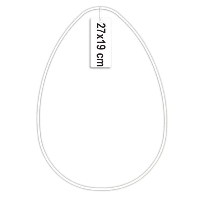 Dekoracja "Obręcz-jajo", biała, Dekorlamp, 27X19cm