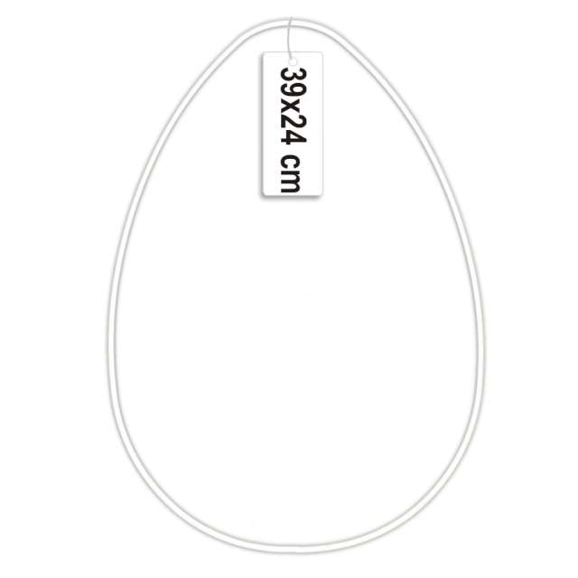Dekoracja "Obręcz-jajo", biała, Dekorlamp, 38X24cm