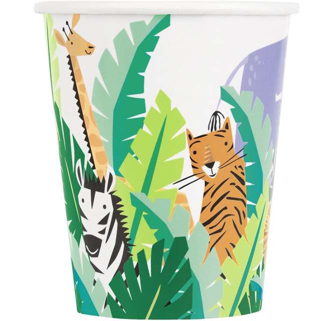 Kubeczki papierowe "Zwierzęta Safari", Unique, 266 ml, 8 szt