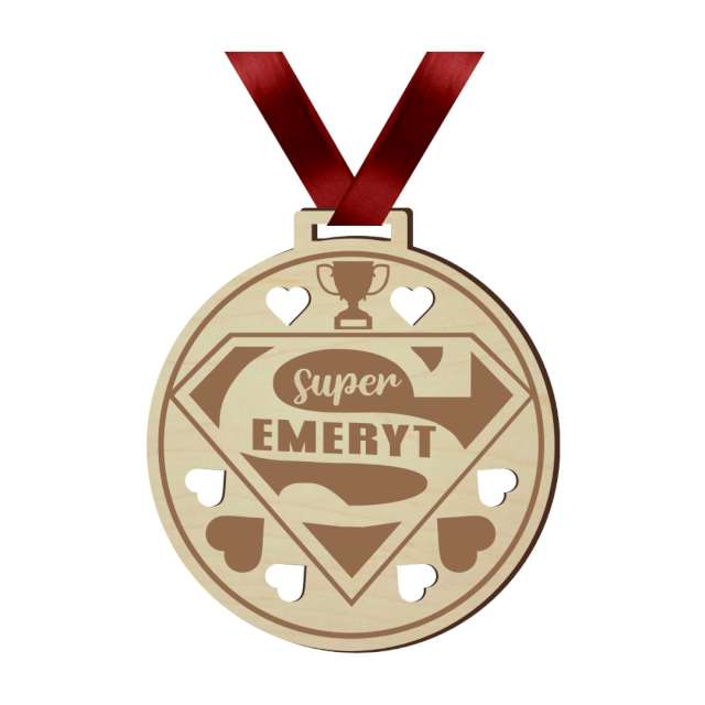 Medal "Super Emeryt", drewniany, 72 mm