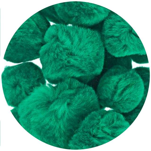Pompony pluszowe "Akrylowe", zielone, Titanum, 20-35 mm, 24 szt