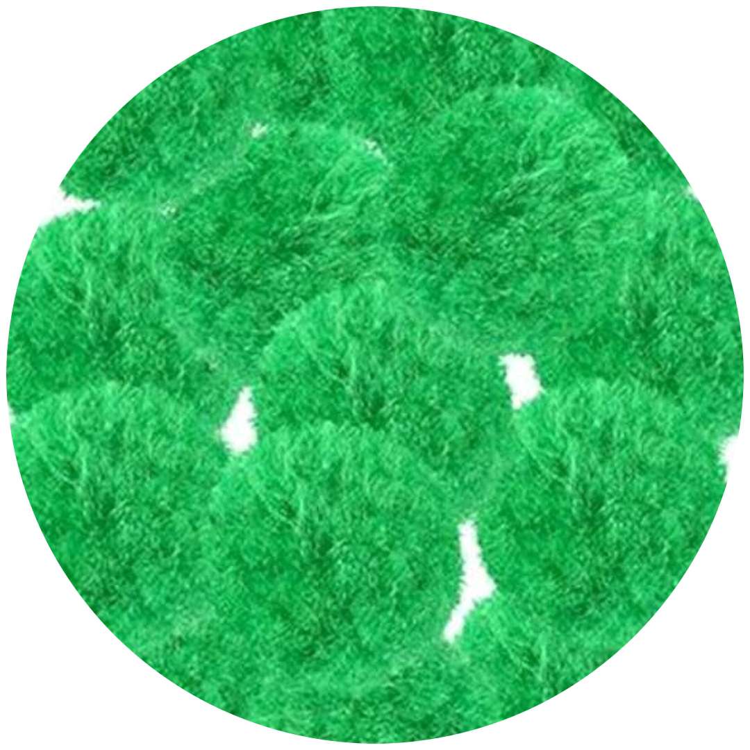 Pompony pluszowe "Poliestrowe - wiosenne", zielone, Titanum, 18 mm, 15 szt