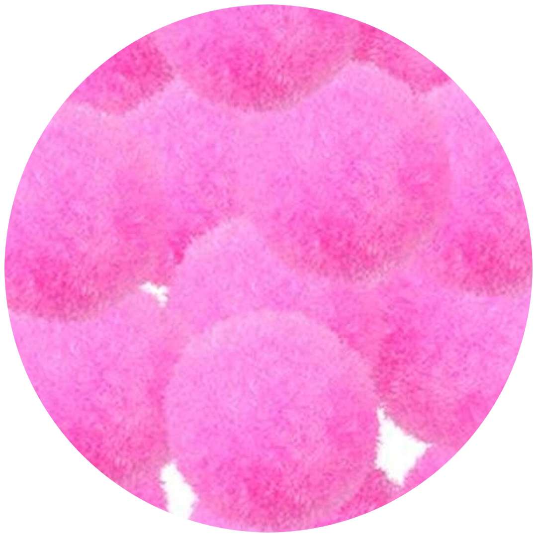 Pompony pluszowe "Poliestrowe", różowe, Titanum, 18 mm, 15 szt