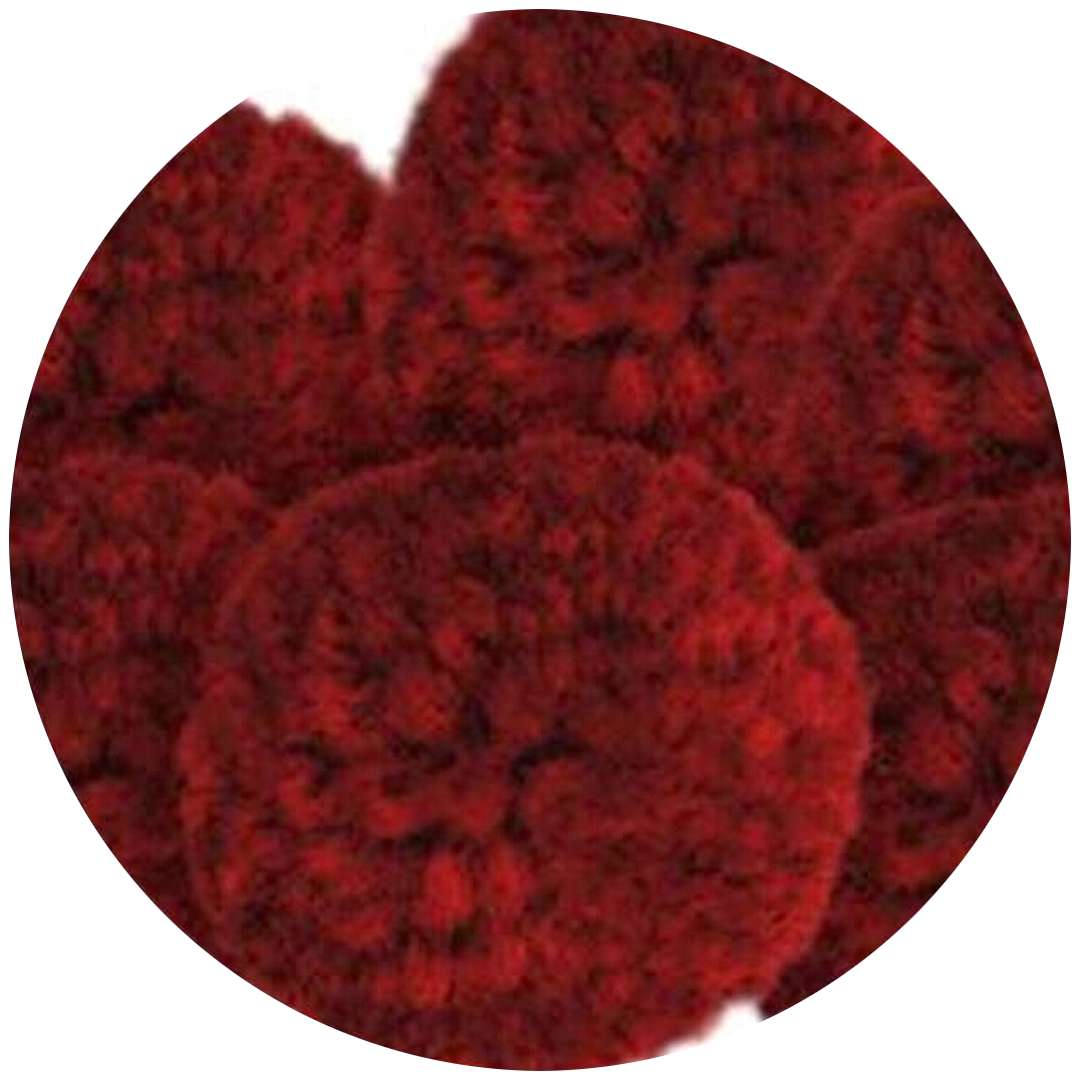 Pompony pluszowe "Włóczkowe", ciemne czerwone, Titanum, 30 mm, 6 szt
