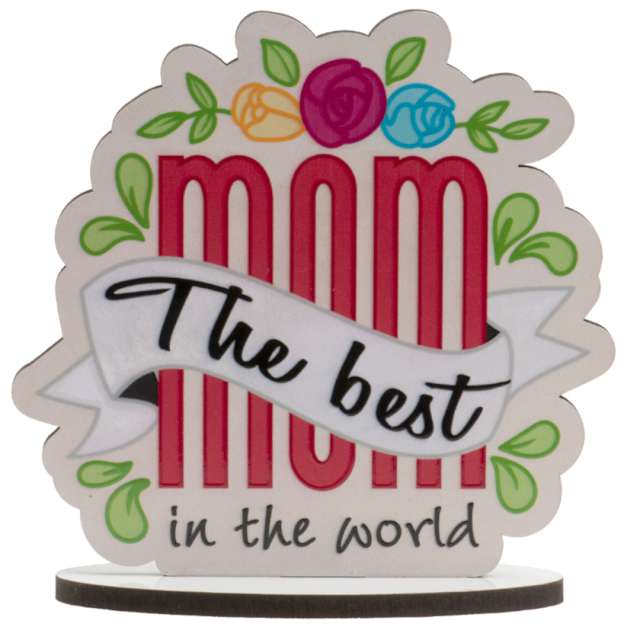 Dekoracja na tort "The Best Mom in the world - Najlepsza Mama na świecie", Dekora, 11,5 cm