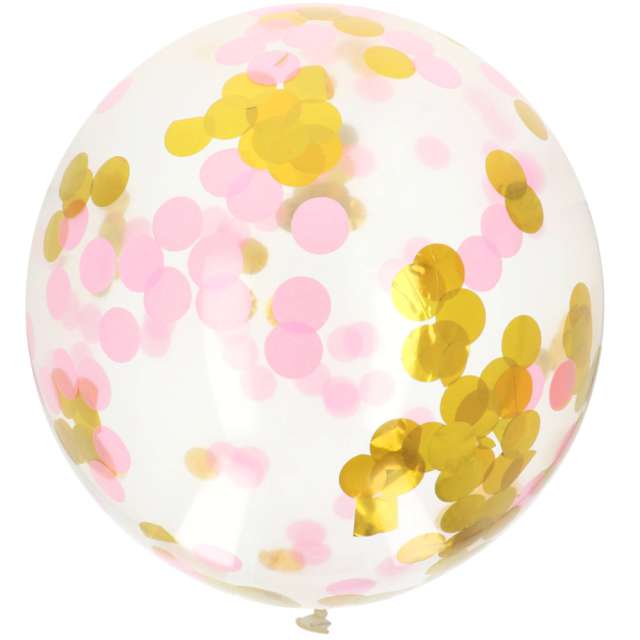 Balon z konfetti "Classic", złoto-różowe, Folat, 24", ORB