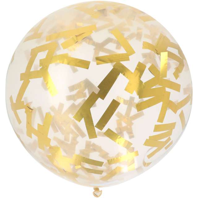 Balon z konfetti "Classic", złote, Folat, 24", ORB