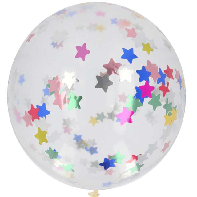 Balon z konfetti "Classic - gwiazdy", mix, Folat, 24", ORB