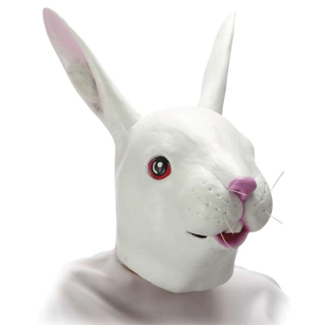 Maska "Królik", biała, lateksowa, Carnival Toys