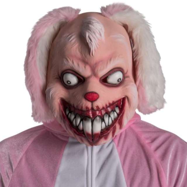 Maska "Królik Psychopata", różowa, lateksowa, Carnival Toys