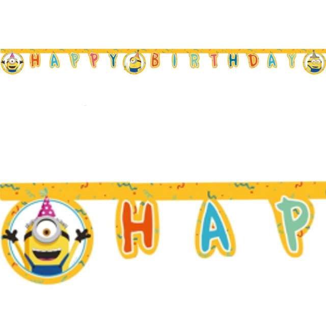 Baner papierowy "Minionki - Happy Birthday", Procos, 200 cm