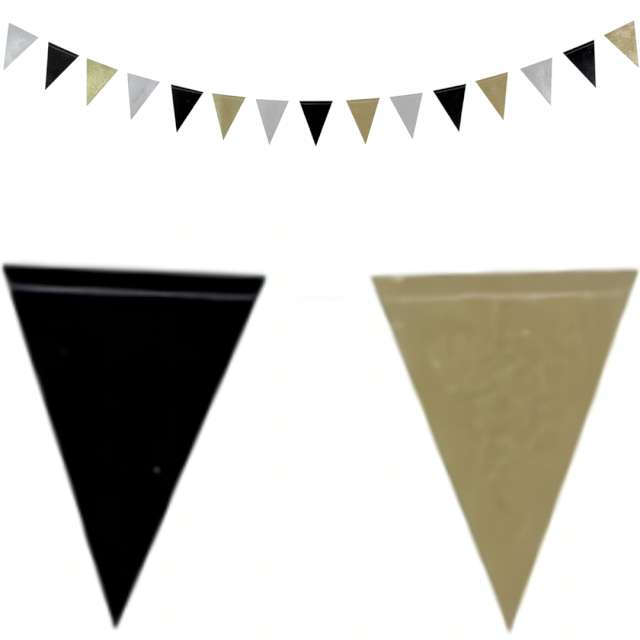 Baner flagi "Classic", złoty, czarny, srebrny, Folat, 260 cm