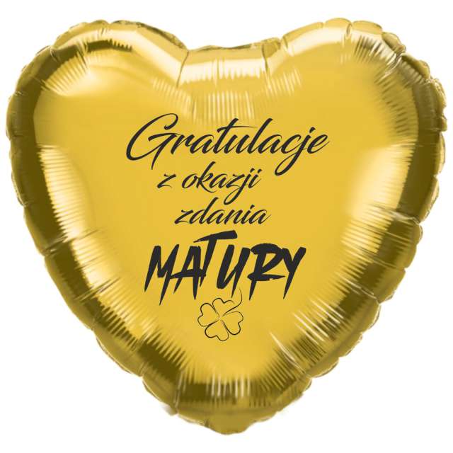 Balon foliowy "Gratulacje z okazji zdania matury", złoty , 18", HRT