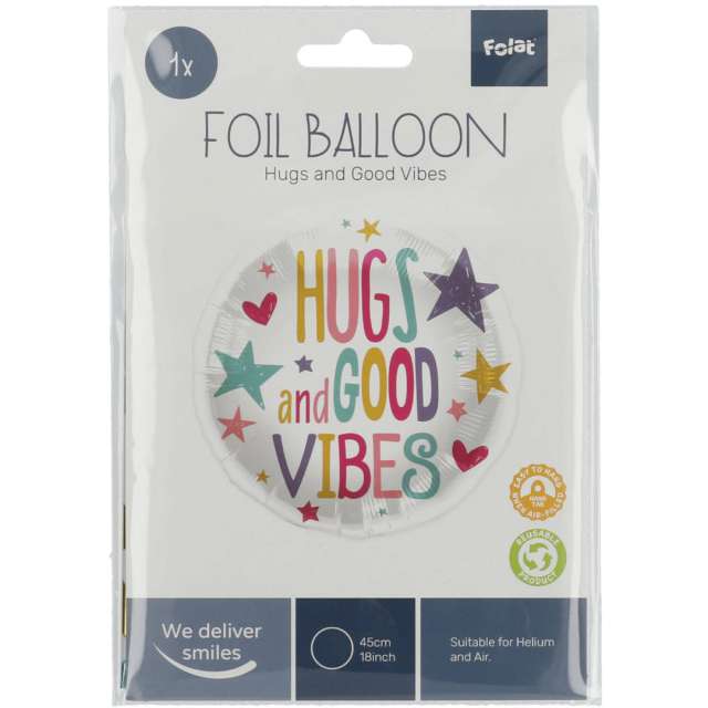 Balon foliowy Hugs And Good Vibes mix Folat 18 RND
