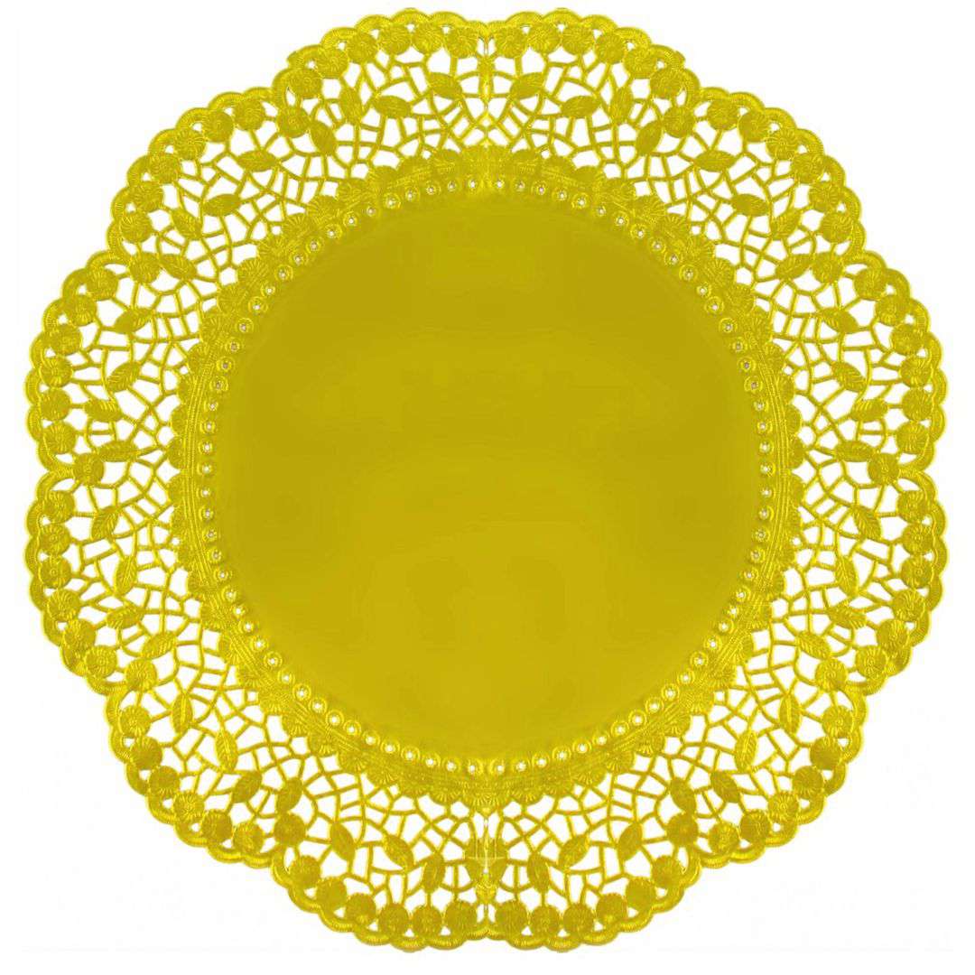 Serwetka dekoracyjna "Okrągła", złoty, Godan, 11 cm, 4 szt