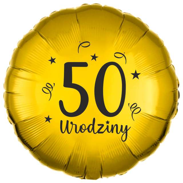 Balon foliowy "50 urodziny", złoty, 18", RND