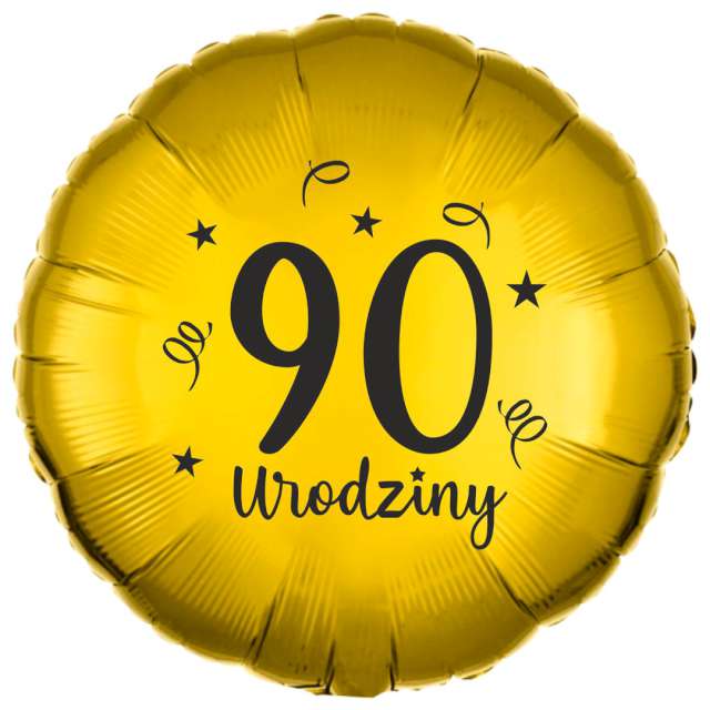 Balon foliowy 90 urodziny złoty 18 RND