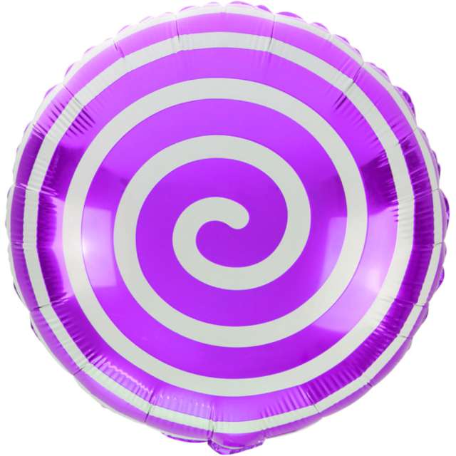 Balon foliowy Cukierek lizak spirala fioletowy Arpex 18 RND