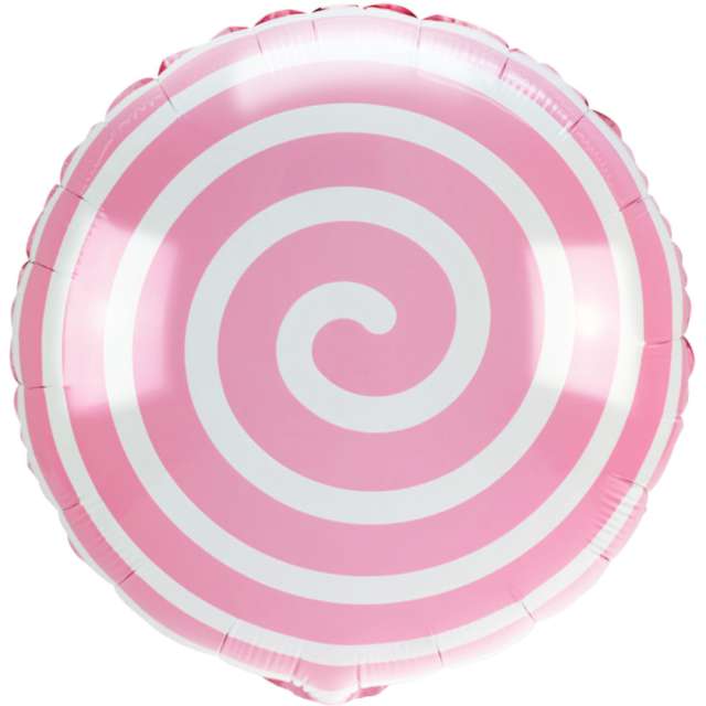 Balon foliowy Cukierek lizak spirala różowy jasny Arpex 18 RND