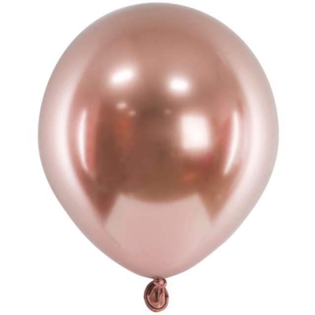 Balony Glossy różowe złoto PartyDeco 5 50 szt