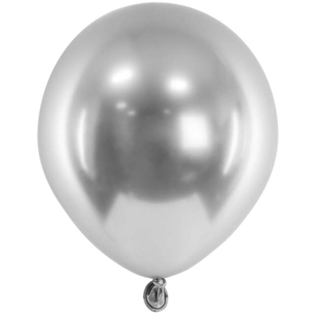 Balony Glossy srebrne PartyDeco 5 50 szt