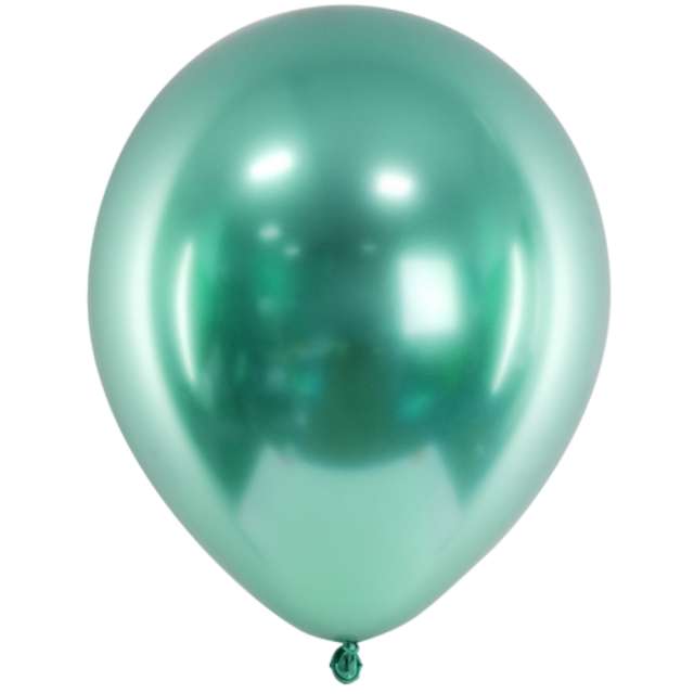 Balony "Glossy", zielony butelkowy, PartyDeco, 12", 10 szt