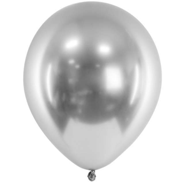 Balony Glossy srebrne PartyDeco 12 10 szt