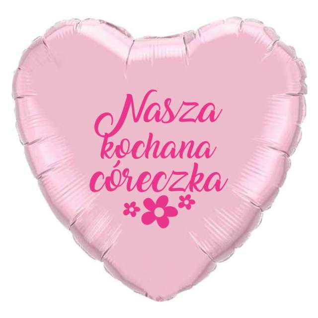 Balon foliowy "Nasza kochana córeczka-fuksja", różowy, 18", HRT
