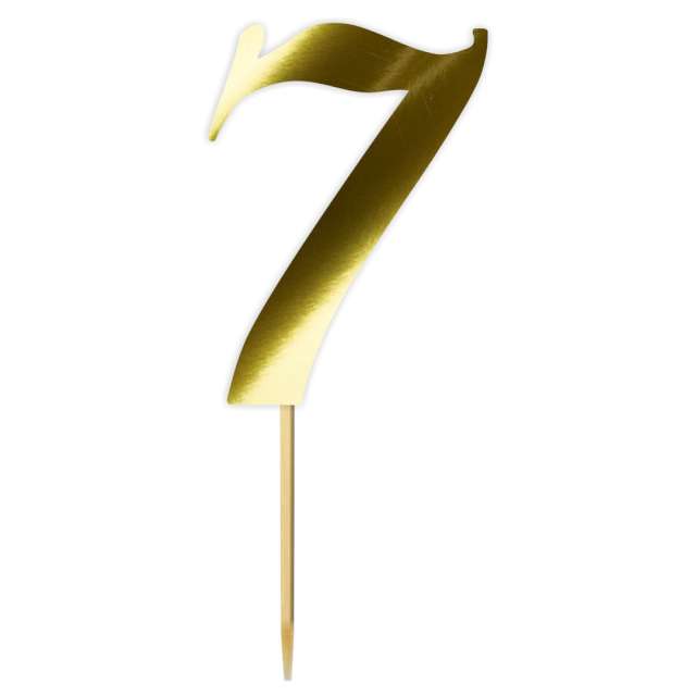Topper papierowy "Liczba 7", złoty metalic, 18 cm