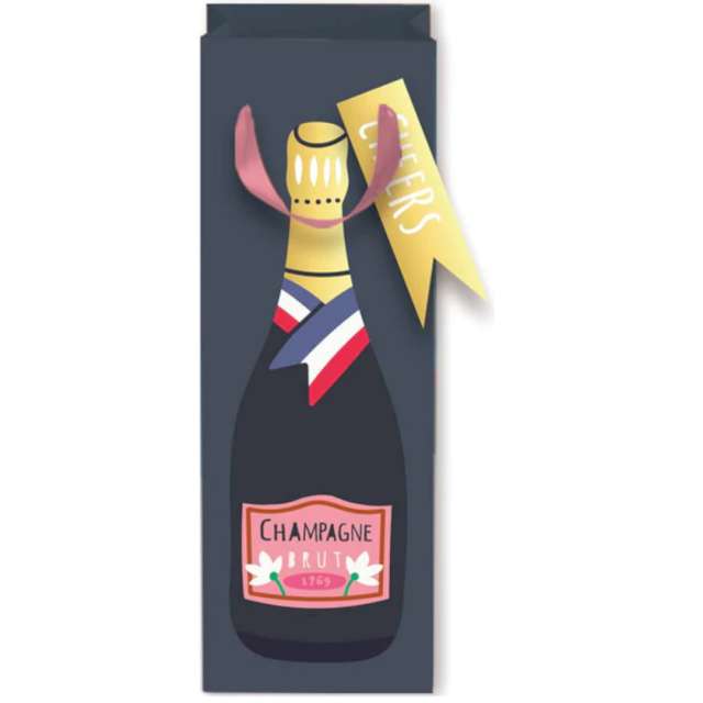 Torebka prezentowa "Butelka Champagne", PartyPal, 12x34x10 cm
