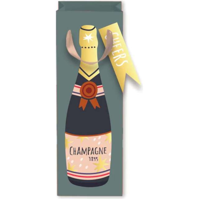 Torebka prezentowa Butelka Champagne - Cheers PartyPal 12x34x10 cm